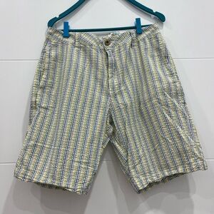 Tailor Vintage Blue and Yellow Striped Seersucker Men's Shorts